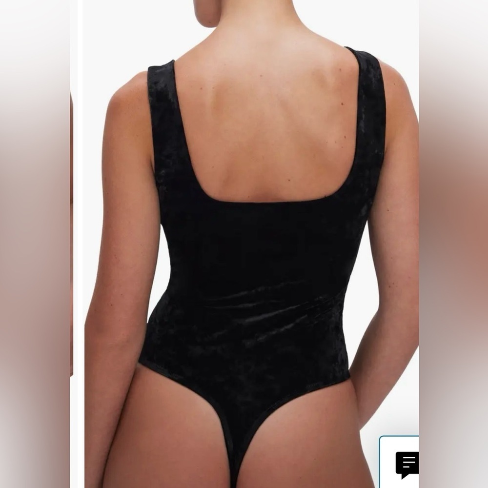 Good American Black Crushed Velvet Tank Bodysuit size 4/XL - Picture 2 of 10